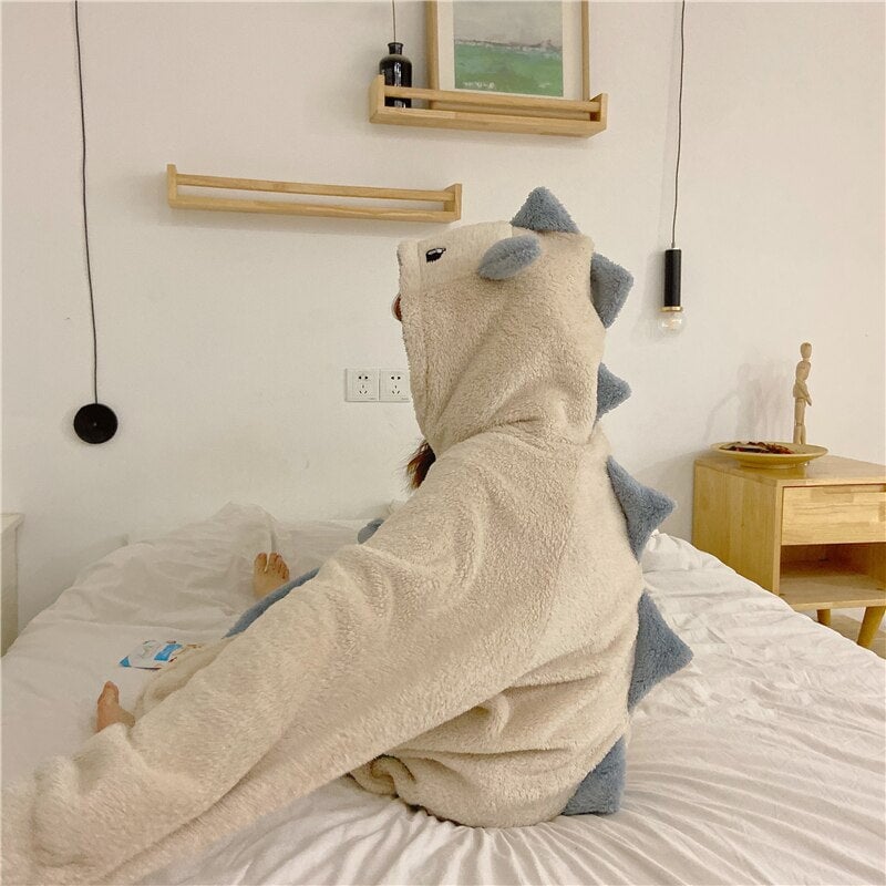 Kawaii Pastel Dragon Plush Hoodie Blanket