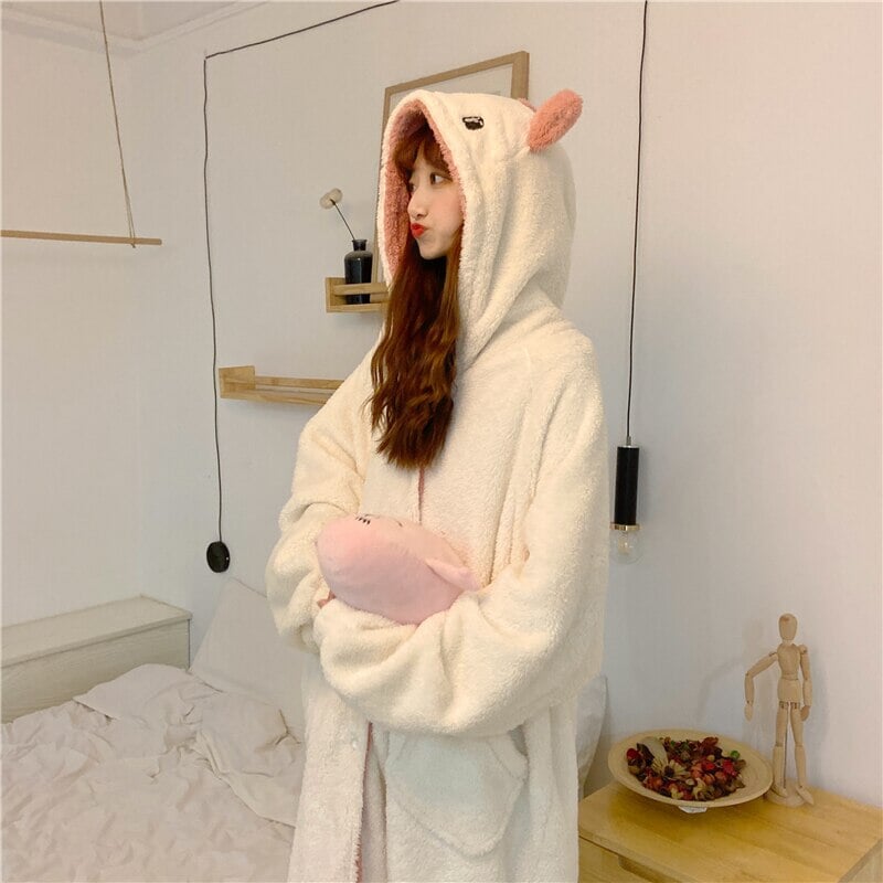 Kawaii Pastel Dragon Plush Hoodie Blanket