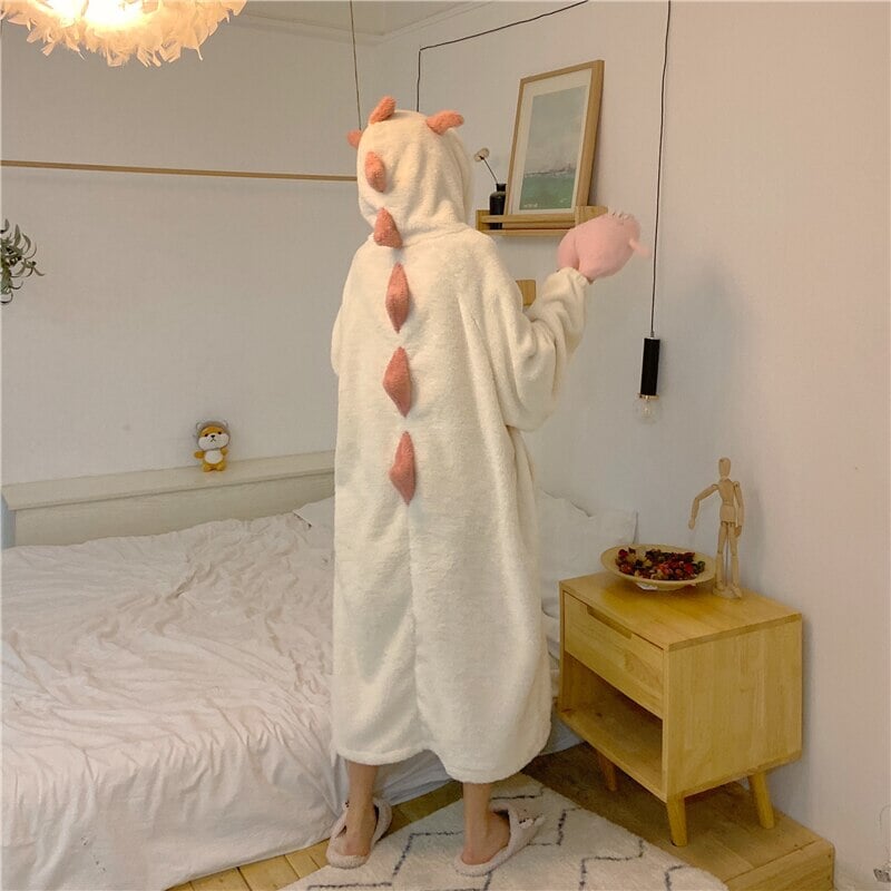 Kawaii Pastel Dragon Plush Hoodie Blanket