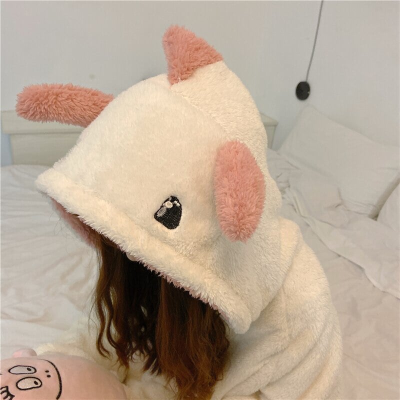 Kawaii Pastel Dragon Plush Hoodie Blanket