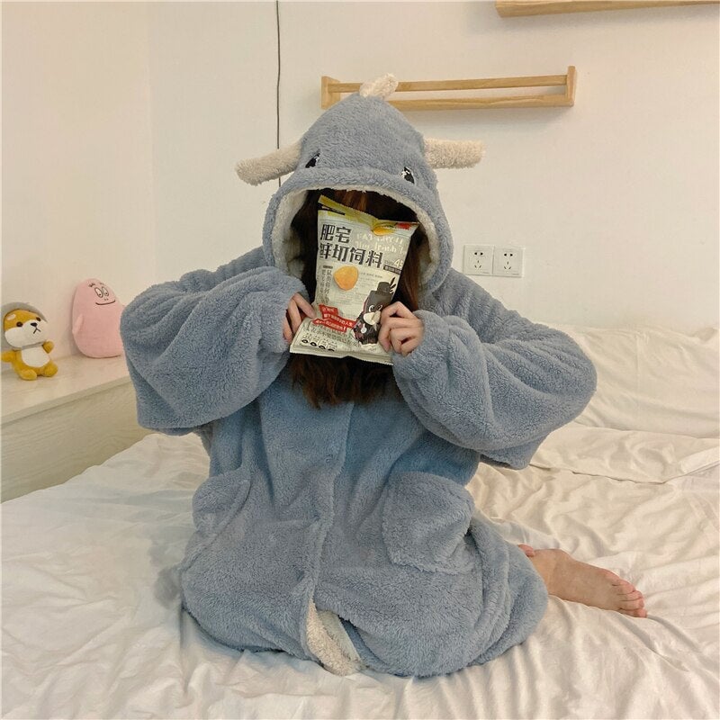 Kawaii Pastel Dragon Plush Hoodie Blanket