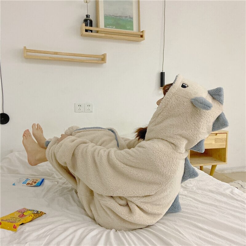 Kawaii Pastel Dragon Plush Hoodie Blanket