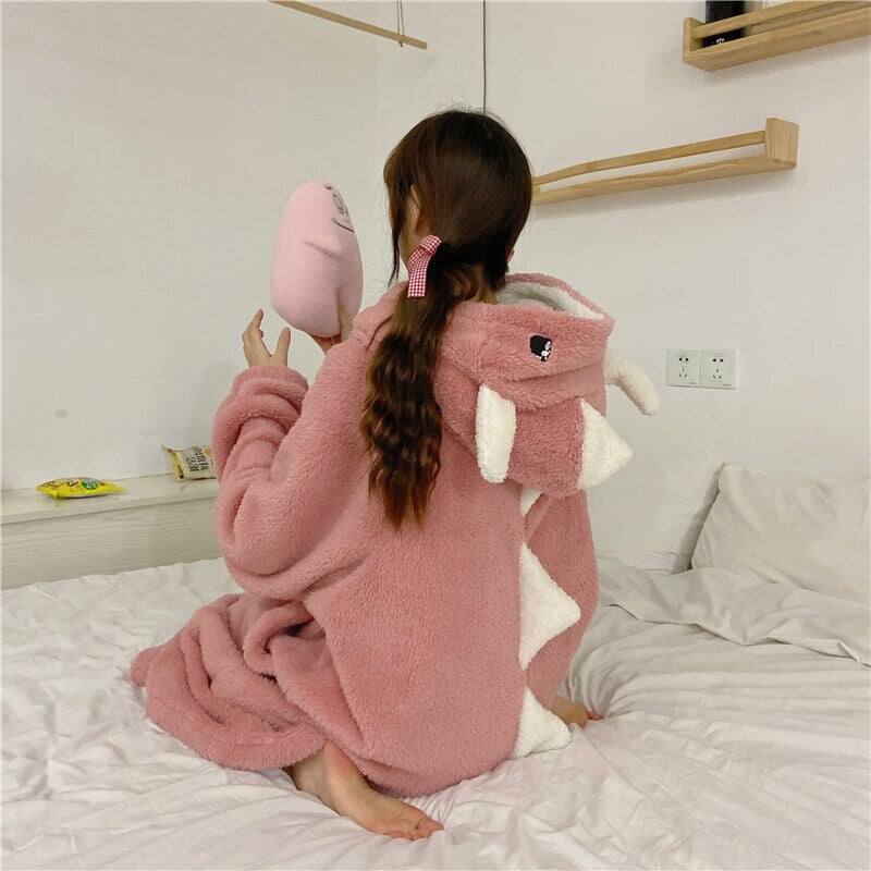 Kawaii Pastel Dragon Plush Hoodie Blanket