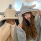 Kawaii Pastel Dragon Plush Hoodie Blanket