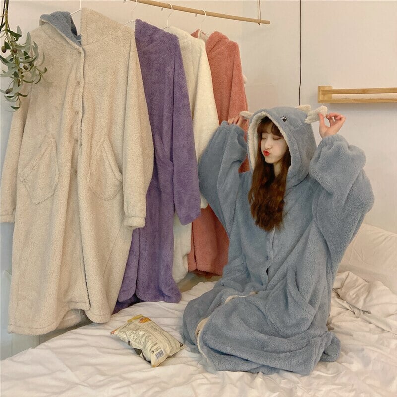 Kawaii Pastel Dragon Plush Hoodie Blanket