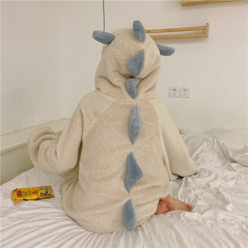Kawaii Pastel Dragon Plush Hoodie Blanket