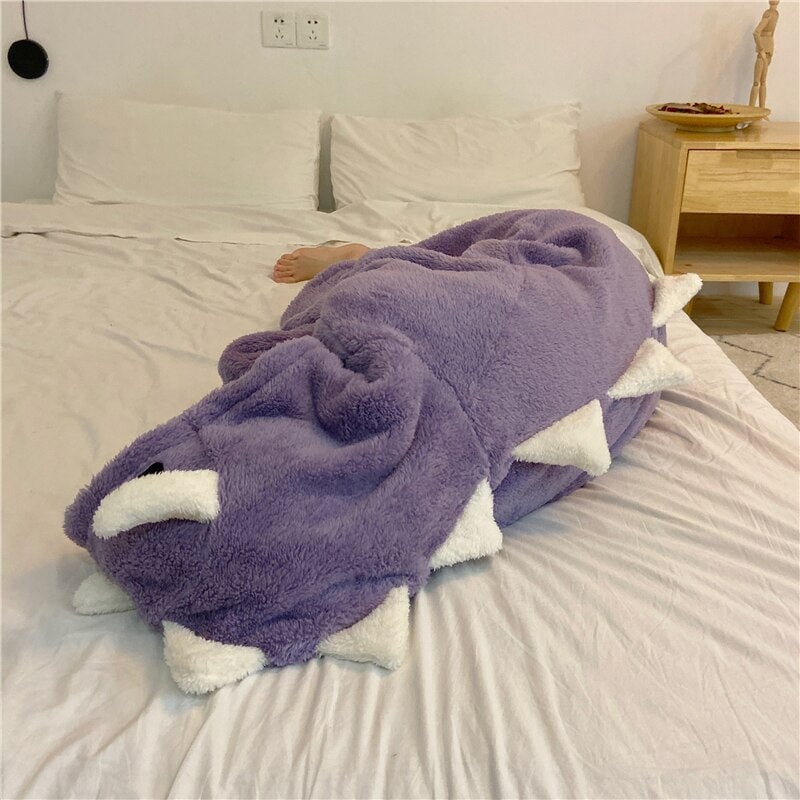Kawaii Pastel Dragon Plush Hoodie Blanket